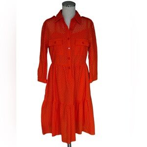Eva Franco Eloise Dress Tangerine Eyelet